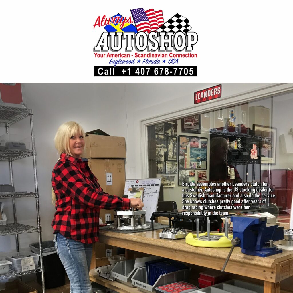 Kvinna vid arbetsbänk i verkstad